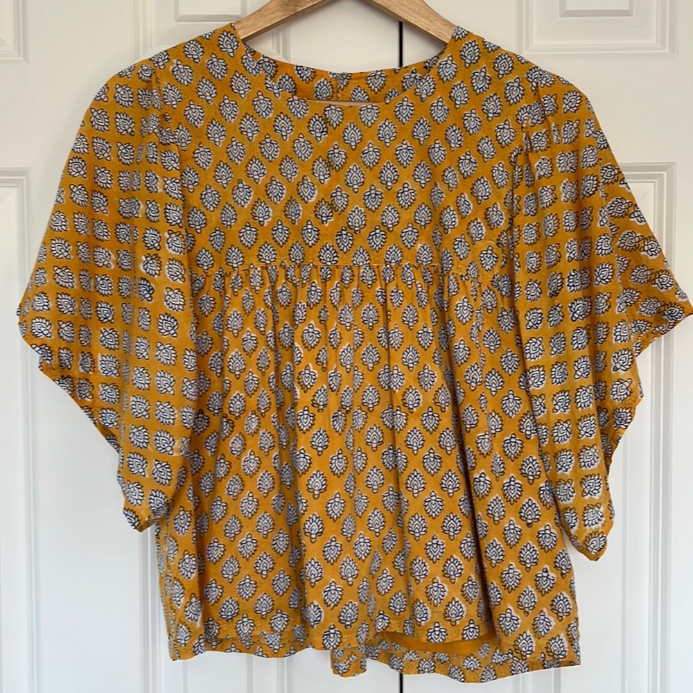 Beautiful EMERSON FRY Basalie Top Yellow Gold Like NEW Medium India Collection